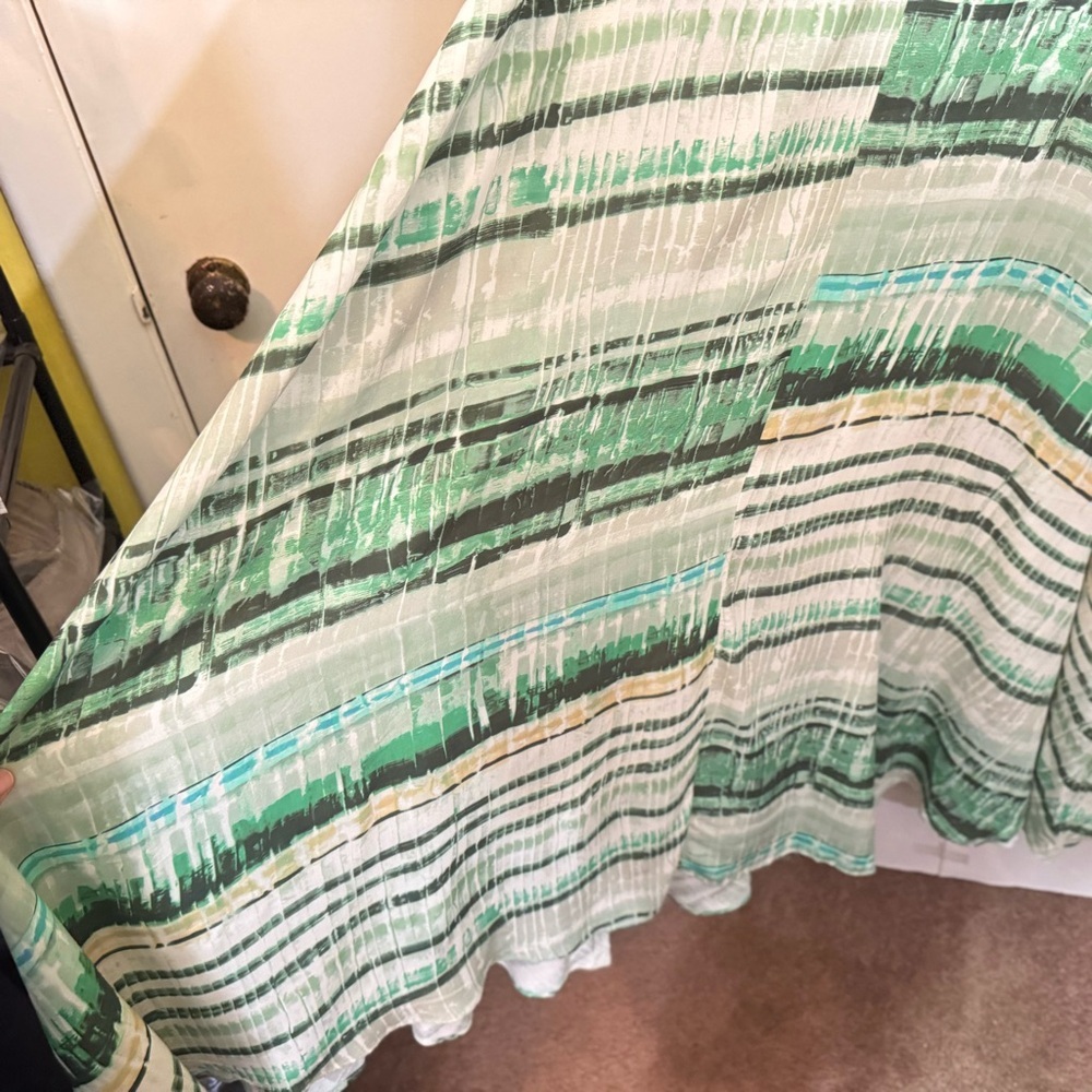New 12th Tribe Mint Green and White Abstract Print Maxi Dress - Picture 7 of 16
